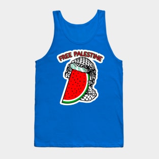 Watermelon Keffiyeh - Half Wrap - Free Palestine - Back Tank Top